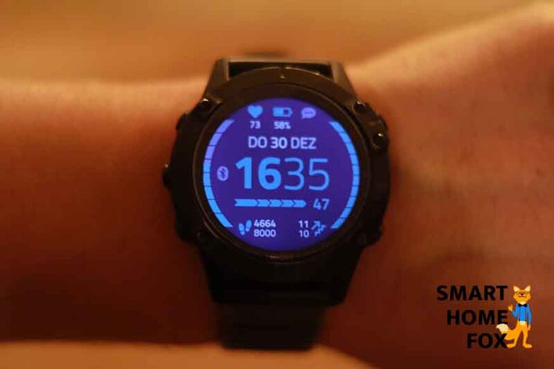 Man sieht die Datenübersicht auf der Garmin Fenix 6 Pro.